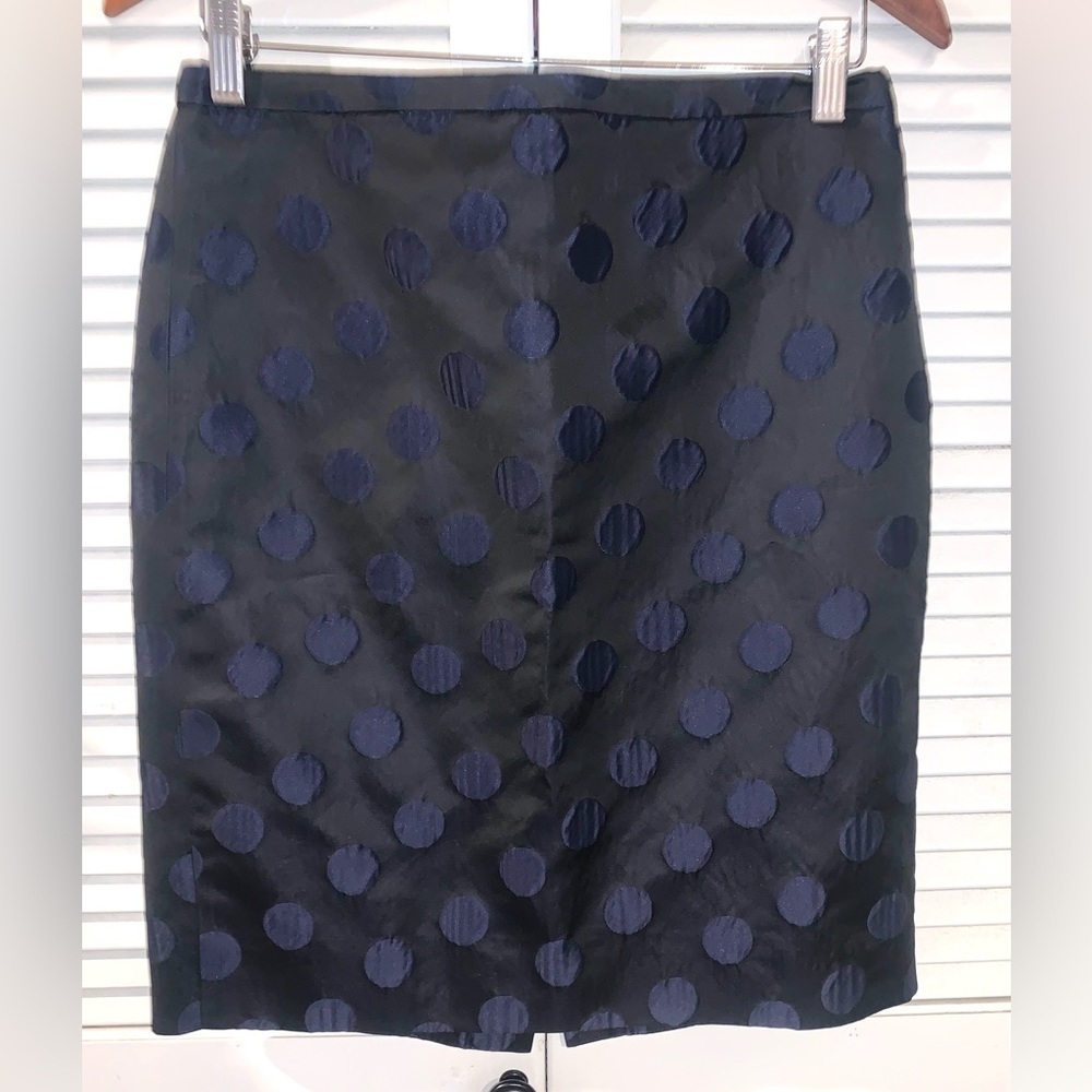 J Crew No 2 Circle Pencil Skirt Polka Dot Sheath size 4